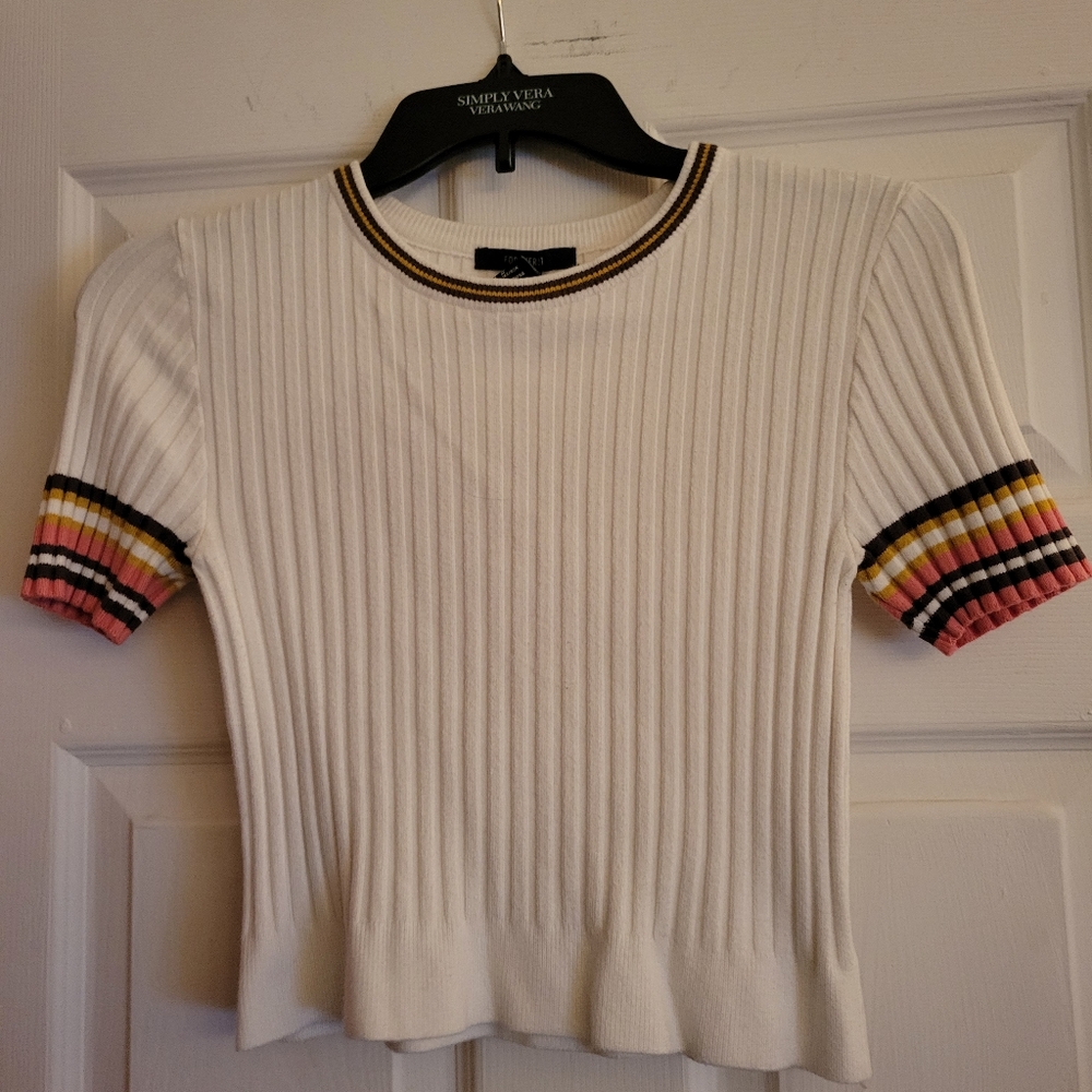 Forever 21 Stretchy Striped Ribbed Top